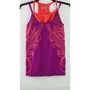 Athleta Workout Tank With Attached‎ Sports Bra  Size S Straps Purple